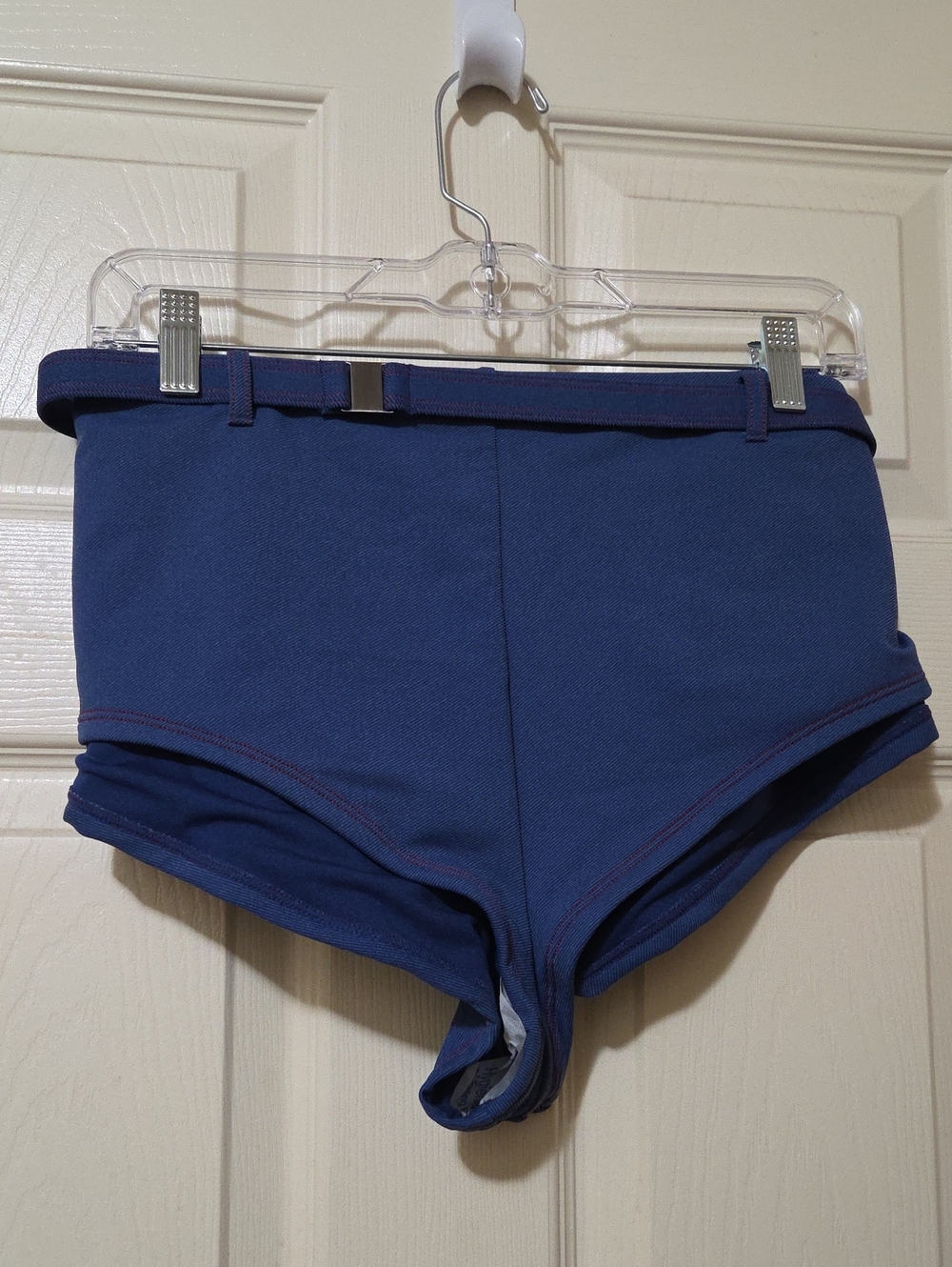 Kacey Lee Women's Plus High Waisted Boyshort Bikini Bottoms with Pockets